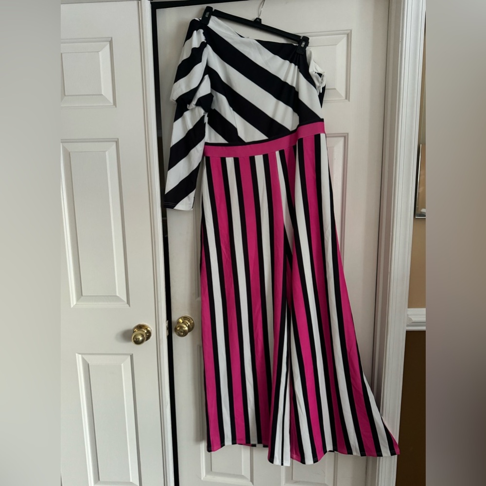 Multi Color One Shoulder Jumpsuit